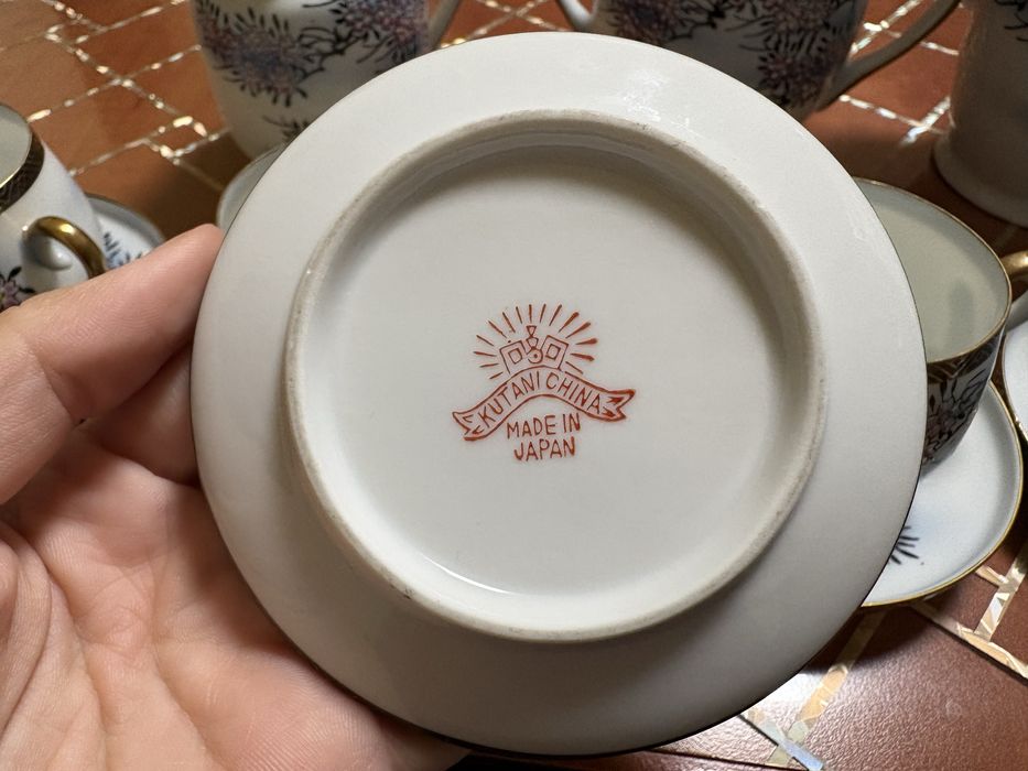 Set ceai porțelan japonez Kutani - made in Japan (complet)