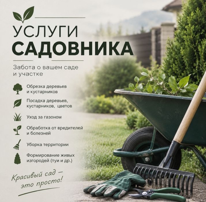 Услуги Садовника в Алматы и Области