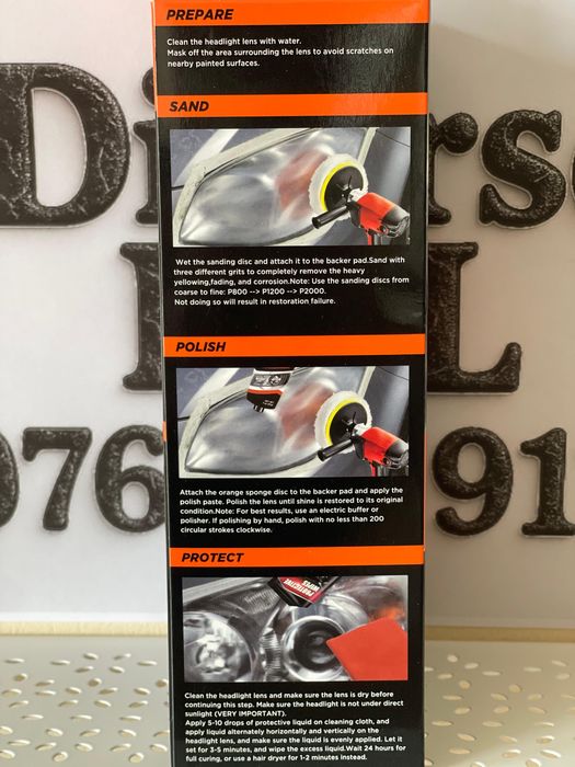 Kit restauare reparare faruri auto moto  (polish)