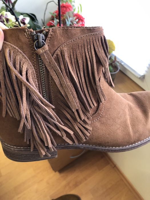 Боти естествена кожа без ток, боти на ток- сиви и бежаво с кафяво