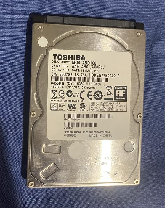 Хард Диск Toshiba 1ТБ за Лаптоп!