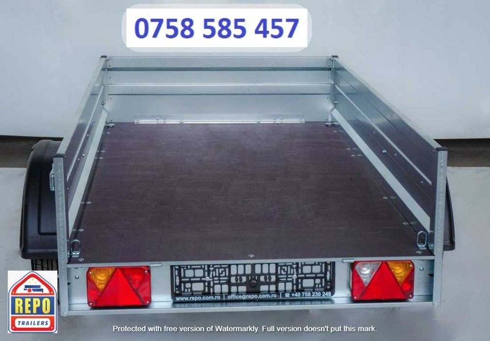 Remorca auto 750kg,REPO ROMANIA,CIV,roata manevra si nr rosu GRATUIT cu asigurare