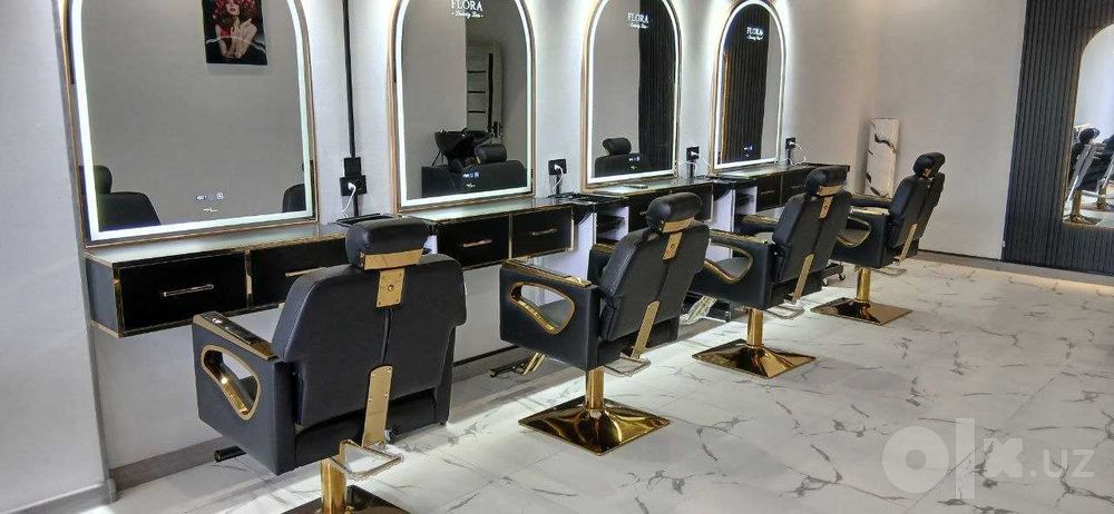 Парикмахерский стол + LED-зеркало, гримёрный — Sartarosh stoli, салон