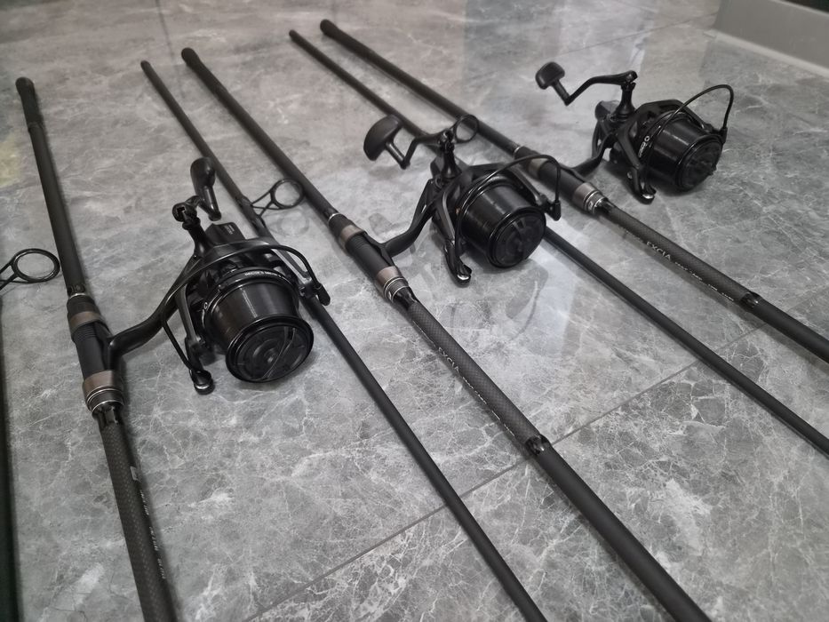 SET 3 Lansete FL EXCIA 3.90m 3.5lbs 2seg + 3 Mulinete PRO FL Arcast XR 10000 NEW 2026