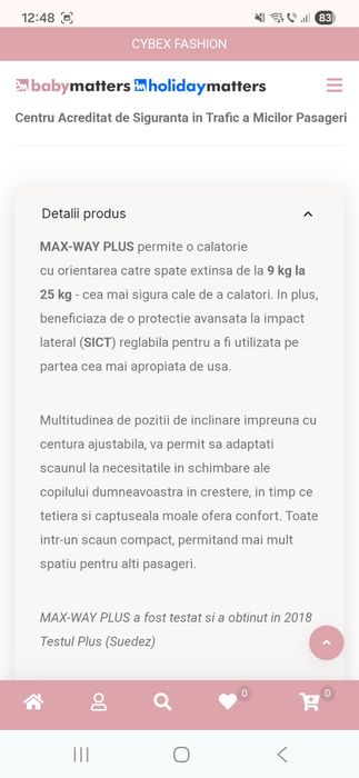 Scaun de mașină Britax Romer max Way plus 9-25 kg