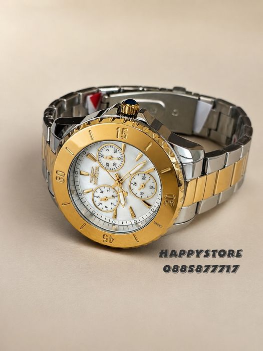 INVICTA Mother of pearl silver/gold white dial 38 mm, Инвикта нов дамски часовник