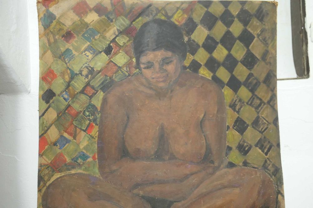 Nud Feminin/ Flori-Natura Moarta 100/70cm Ulei/Panza ELENA ANTON