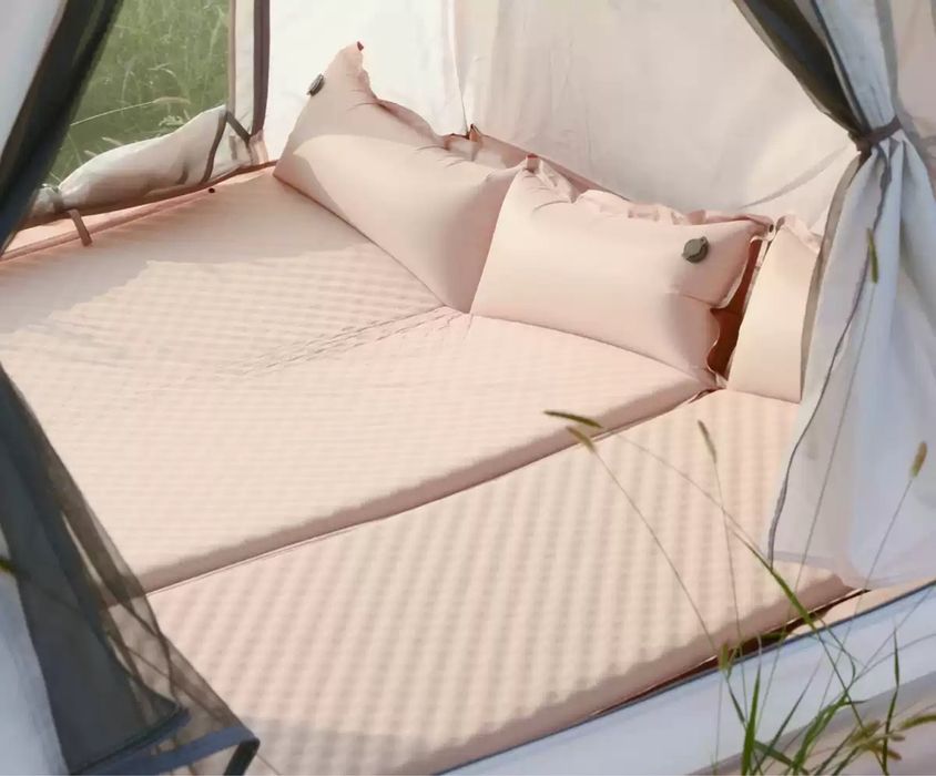 Надувной туристический коврик с подушкой  одноместный 5 см