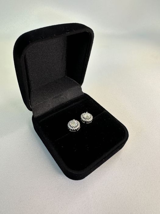 Cercei argint cu Moissanite 0.5ct
