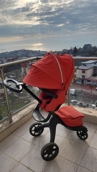 STOKKE XPLORY X +бебешки кош(цвятRuby Red)+чувалче STOKKE