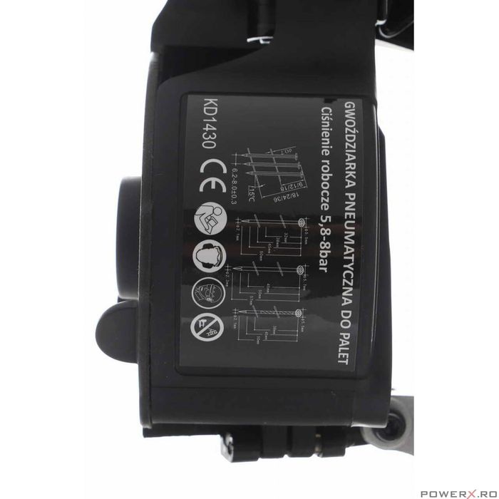 Capsator pneumatic pentru cuie, dimensiuni 25-57 mm, Kraft