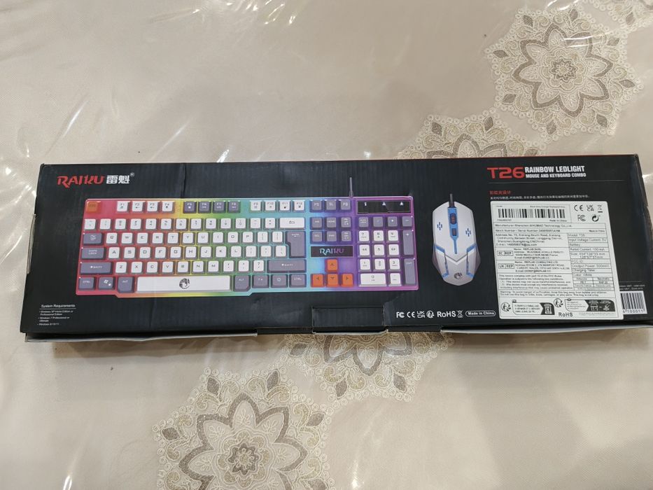 Raiku Black RGB Klaviatura mishka