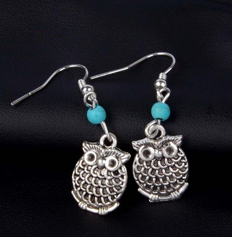 Cercei Bohemia argintii - calut de mare, bufnita, turn Eiffel