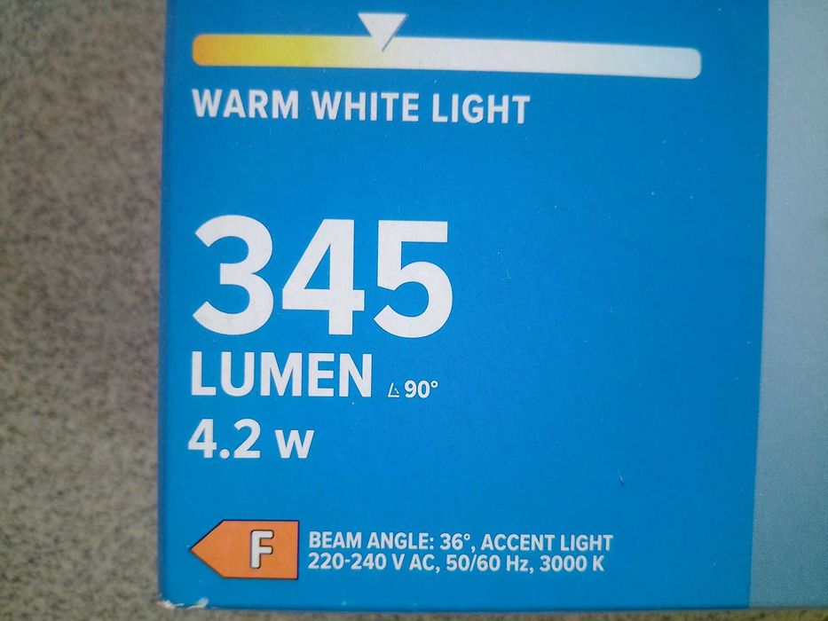 Bec led GU10, set 12 buc, 4,2w, 345lum, 3000K