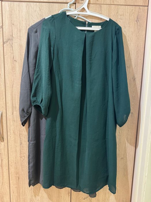 Рокля H&M в зелено и сиво