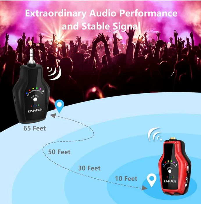 Слушалки KIMAFUN In-Ear Monitor 2.4G безжична система, стерео IEM