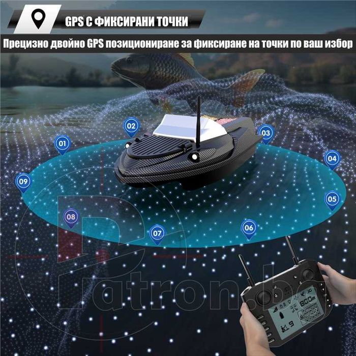 Flytec V080 GPS лодка за захранка 12V – катамаран за стръв за шаранджийски риболов