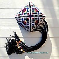 Узбекская женская тюбетейка с косичками на праздники весенние Навруза