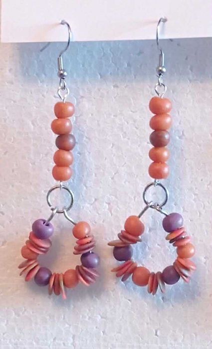 Обеци /полимерна глина, метални елементи/