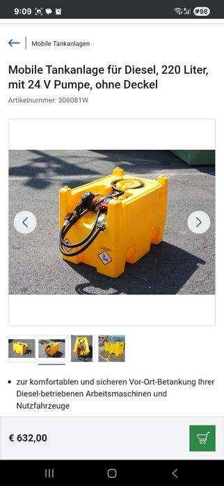 Rezervor mobil pentru combustibil 220l