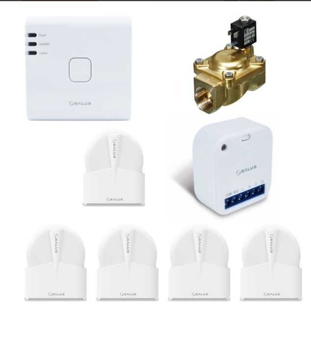 Pachet Smart Home anti-inundatie, 5 zone monitorizate, control prin in
