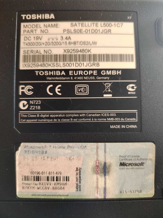 Toshiba Satelit L500 15.6 inc.Перфектно състояние.