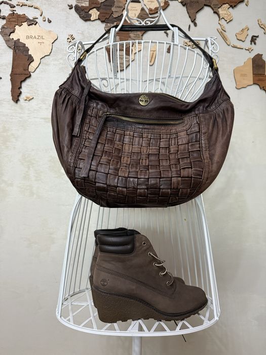 Timberland боти кожа велур на ток 39.5 чанта естествена кожа