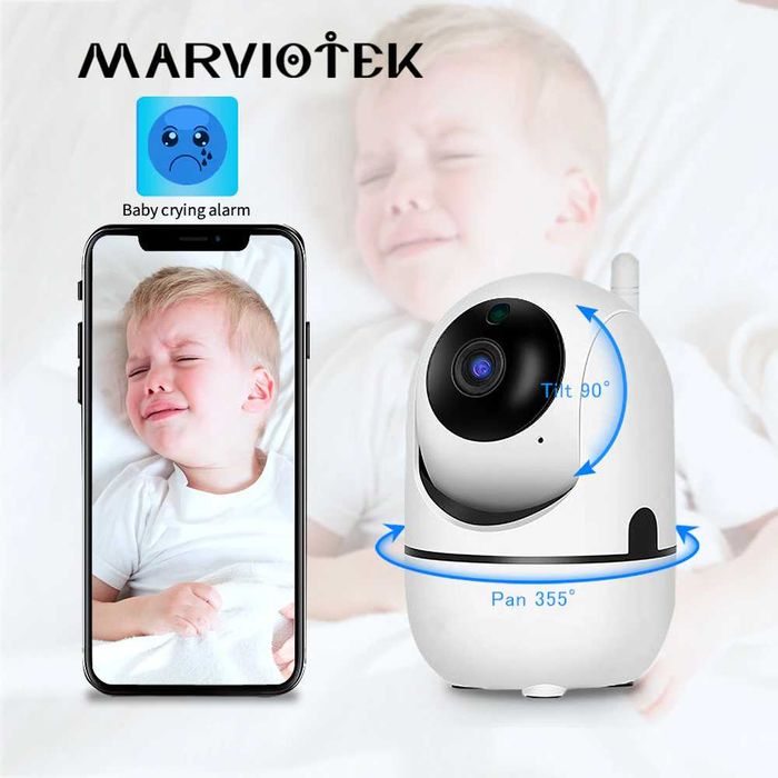 Wifi Смарт камера YCC365+, Бебефон,нощно виждане,сензор движение,звук