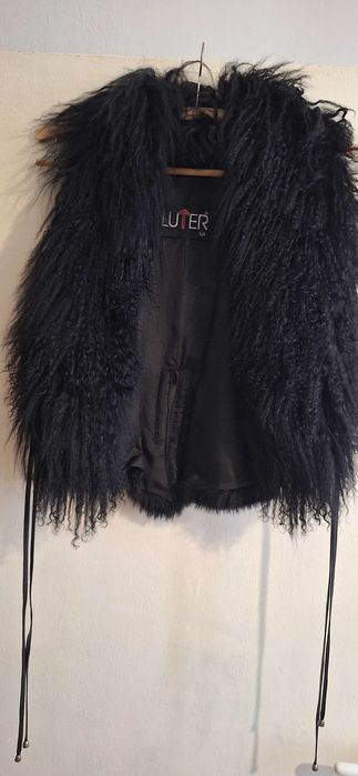 Черен елек ,естествена кожа