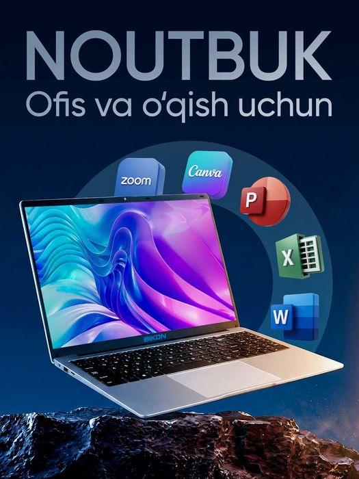 Noutbuk BIKON ofis, uy, o‘qish va ish uchun, Windows o‘rnatilgan