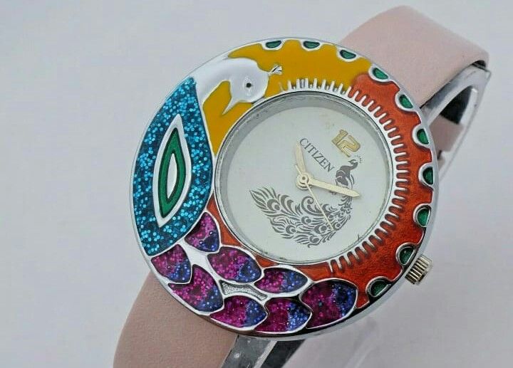 Ceas de dama Citizen cu paun, deosebit, unicat, made in Japonia