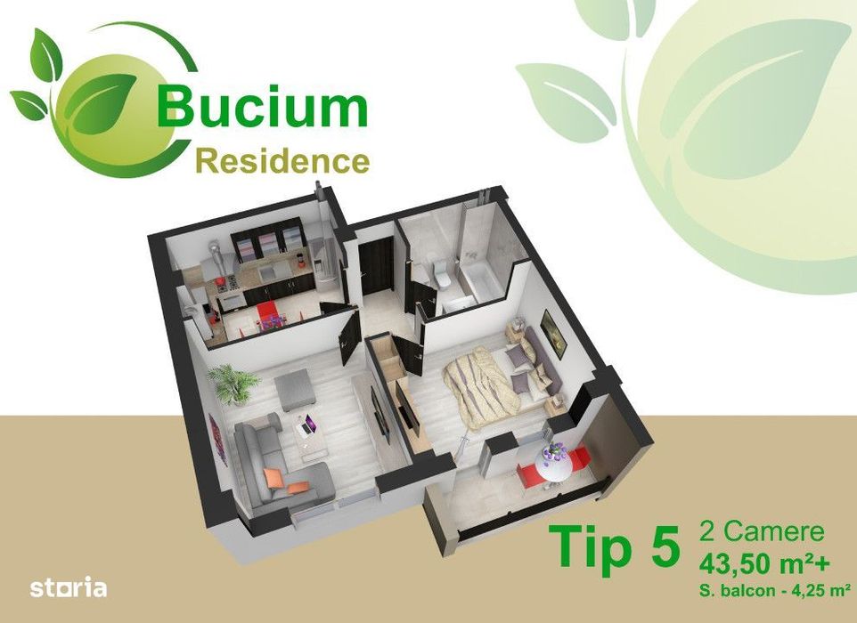 Apartam. 2 camere Bucium-spate la Lidl,intabulat,et.3 cu podCod:130161