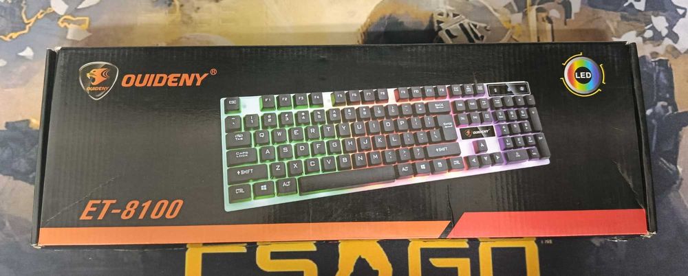 O'yin uchun OUIDENY ET‑8100 LED Klaviatura (Simli)