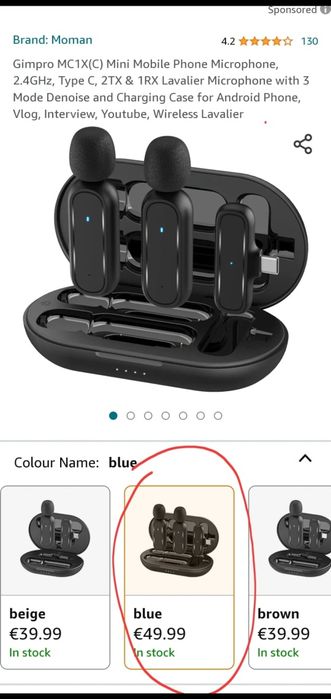 Set 2 microfoane tip lavaliera wireless pentru iPhone, 3 moduri limita