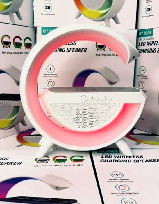 Tungi chiroq  RGB aqlli kolonka va simsiz zaryadlovchi, LED tungi chir