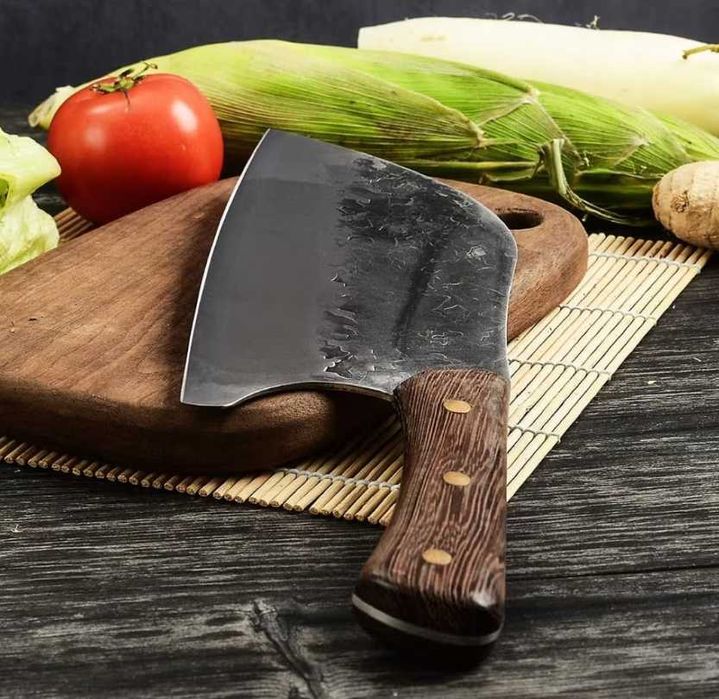 Cutit bucatarie tip satâr B-SQUL 30 cm, lama inox 20 cm, maner lemn, Chef/Japanese Cleaver