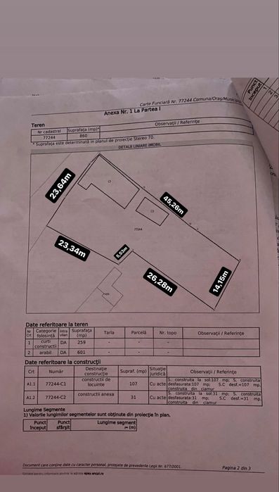 Casa + teren 860 mp HUSI