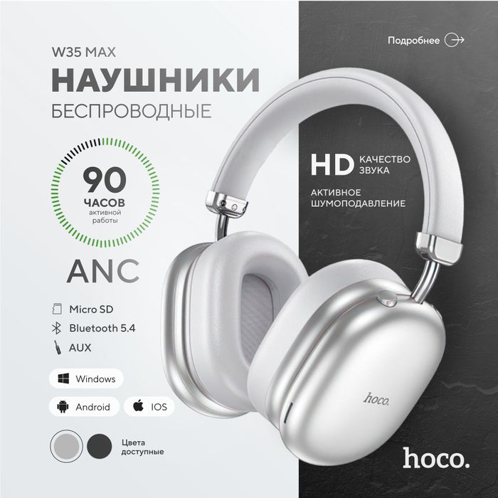 Беспроводные наушники Hoco W35 ANC с шумоподавлением