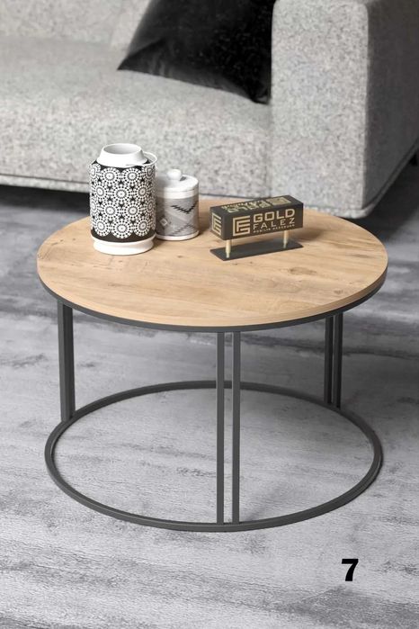 Кръгла масичка за кафе / Холна масичка - 12 цвята