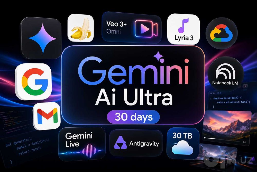 Подписка ИИ Gemini Ai Ultra Flow: VEO-3.1 Antigravity Nano-Banano 30дн