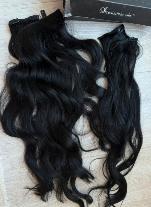 Extensii de păr natural – negre, lungi