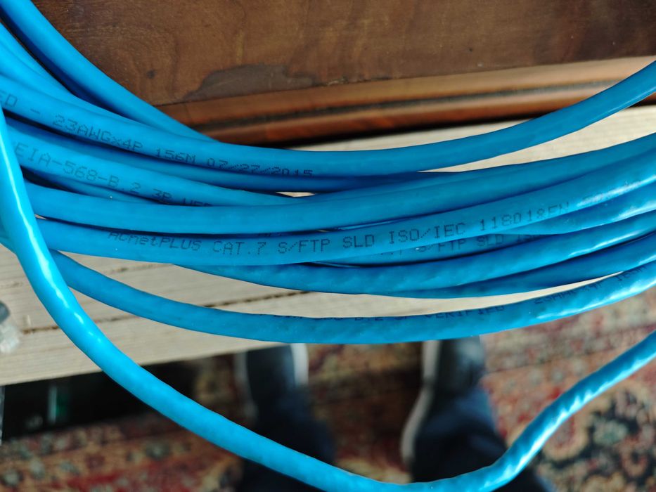 15 метра S/FTP Cat. 7 Ethernet ПАЧ кабел 100 Gbit/s, СИН patch