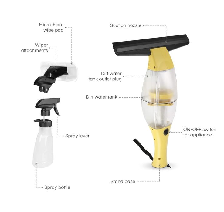 Комплект стъклочистачка с телескопична дръжка