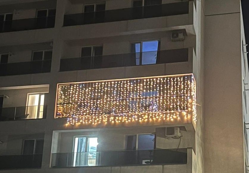 Instalatie perdea 3x3m ploaie leduri FLASH alb cald interconectabile