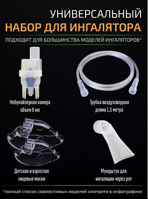 Комплект для небулайзеров (ингаляторов): 2 маски,