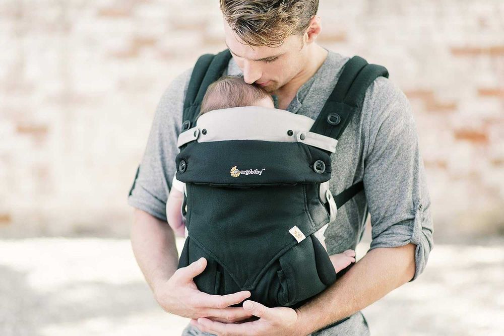 Ergobaby Baby Infant Insert for Baby Carrier with Neck & Head Support, for Newborns (Holds 3.2 - 5.kg), Cotton Grey,