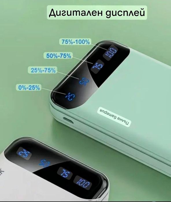 Power Bank/Батерия/Лед 10000 mah за зареждане на мобилни устройства