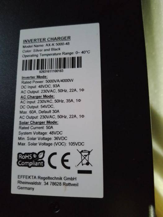 Vând încărcător solar 48v