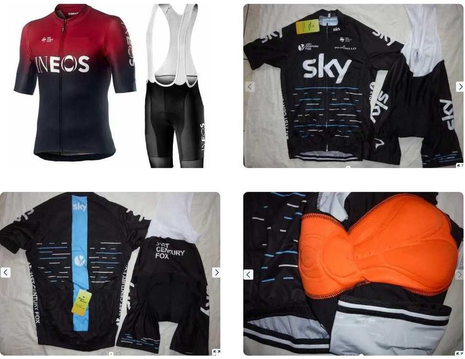 Echipament ciclism 3 modele Ineos / Grenadier / sky tricou / pantaloni