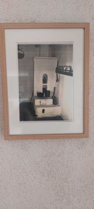 Set 4 tablouri / fotografii vechi etnografice - Bucătării tradiționale din Transilvania